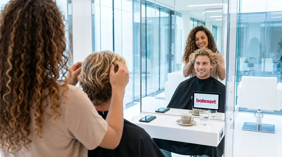 Screen im Coiffeursalon, Kampagne aus der Branche Detailhandel