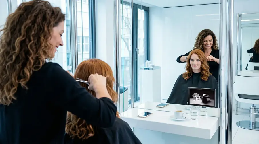 Screen im Coiffeursalon, Umfeld Persönlicher Bedarf
